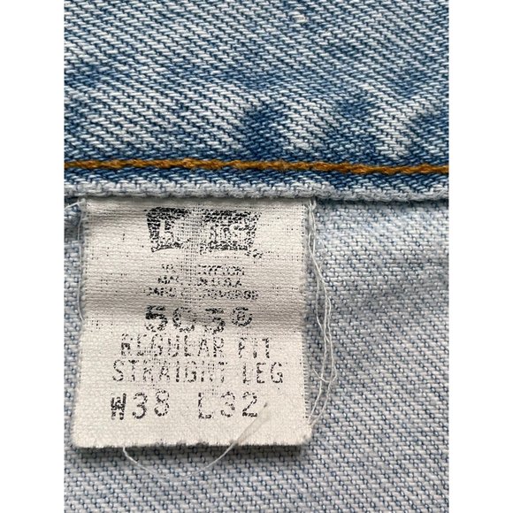 VINTAGE Levi's 505 Straight Denim Jeans Men Size 35 X 32 Blue USA Tag Size 38x32 - Picture 9 of 10